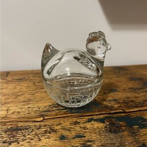 Anchor Hocking Clear Glass Chicken Figurine